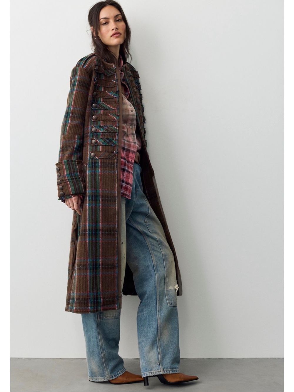 NWT Free People We The Free Ace Of Swords Duster Toffee Combo Brown Coat